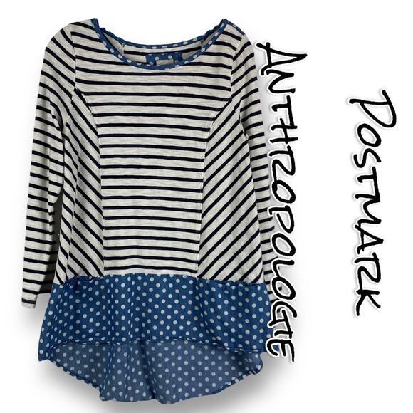 Postmark Anthropologie Fairley Striped and Dot Tunic Womens Size Medium - Picture 1 of 13